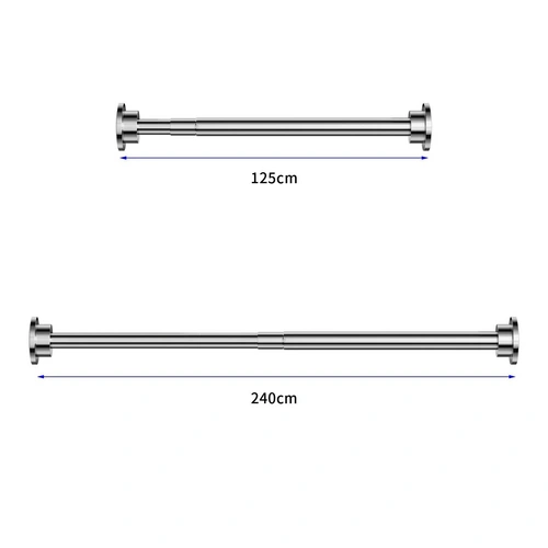 Duschvorhangstange Teleskop Klemm Vorhang Kleider Stange Duschvorhang Ständer Stange Edelstahl 125-240cm Duschvorhangstange Teleskop Klemm Vorhang Kleider Stange Duschvorhang Ständer Stange Edelstahl 125-240cm