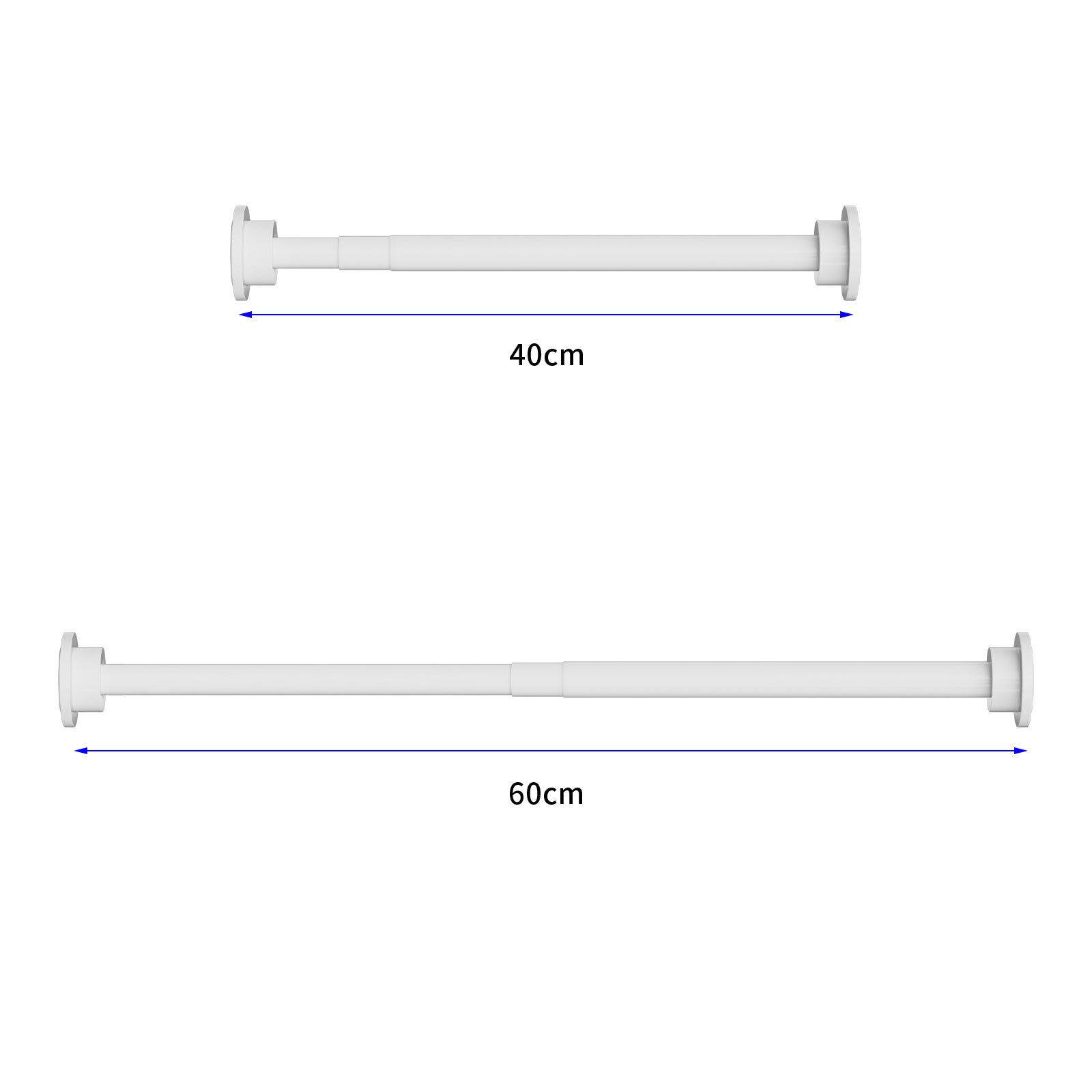 Duschvorhangstange Teleskop Klemm Vorhang Kleider Stange Duschvorhang Ständer Stange Weiß 40-60cm