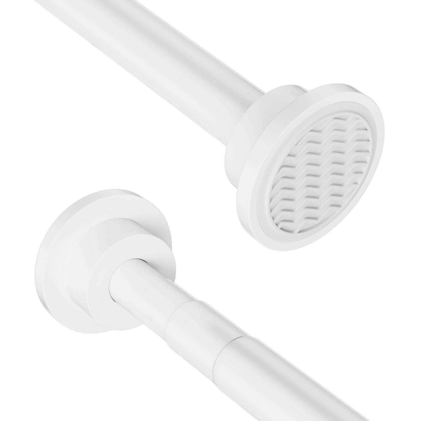 Duschvorhangstange Teleskop Klemm Vorhang Kleider Stange Duschvorhang Ständer Stange Weiß 40-60cm
