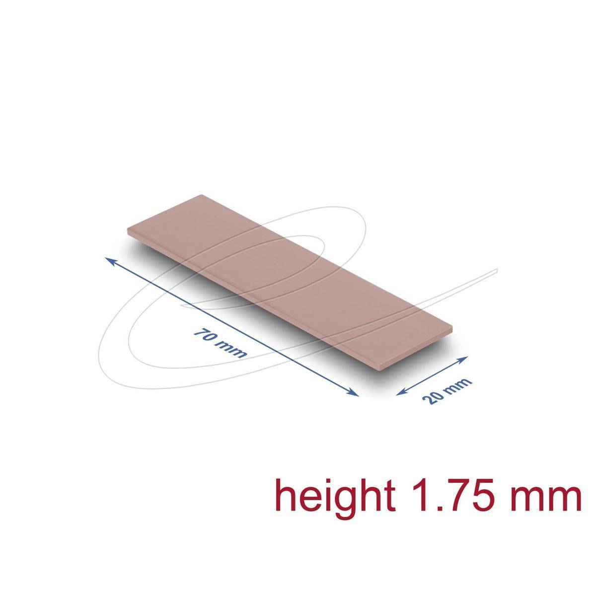 18480 - Delock Wärmeleitpad 70 x 20 x 1,75 mm für M.2 Module 3,0 WmK - Silikonfrei