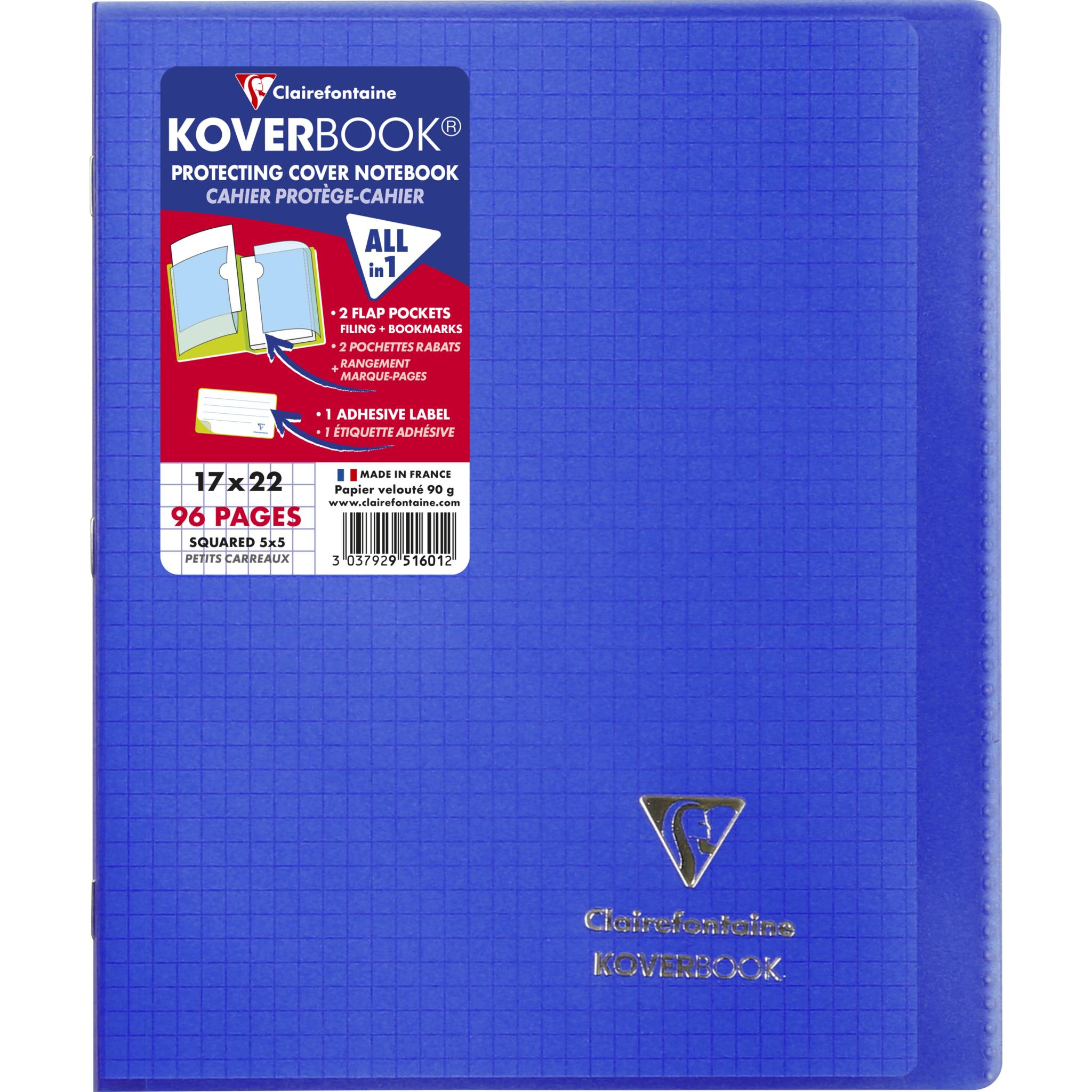 Clairefontaine 40x Heft 17x22cm, 48 Blatt kariert, Farben - Sortiert 951601C