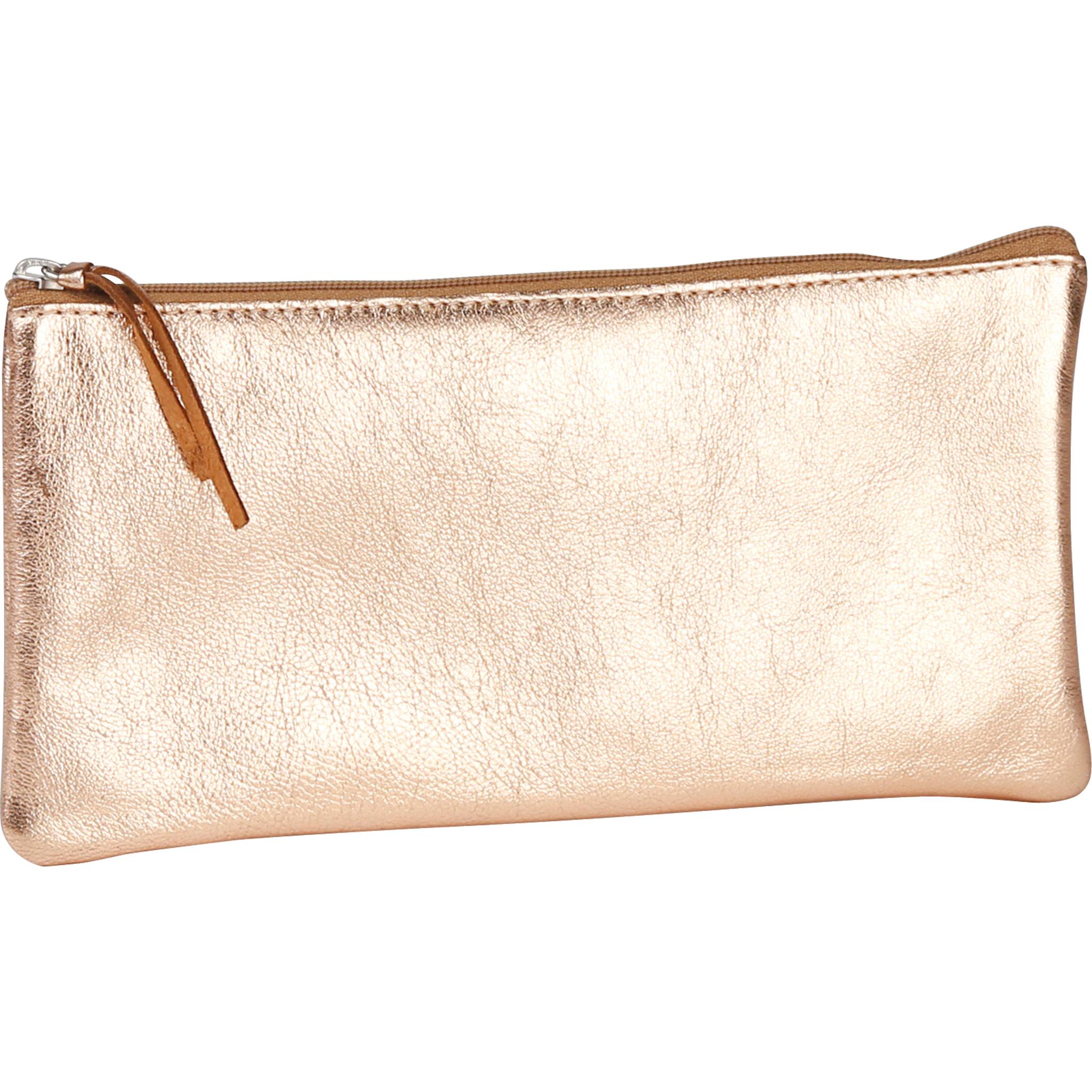 Clairefontaine 4x Schlampermäppchen Leder Cuirisé TM flach 22x11cm Kupfer 8700C