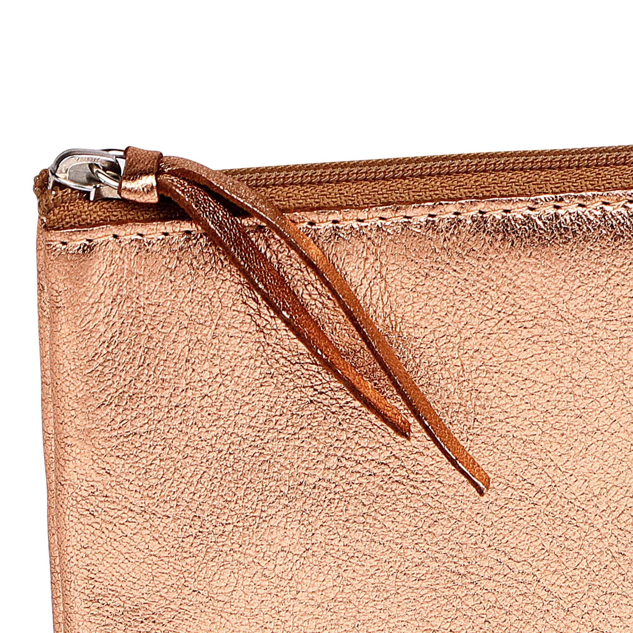 Clairefontaine 4x Schlampermäppchen Leder Cuirisé TM flach 22x11cm Kupfer 8700C