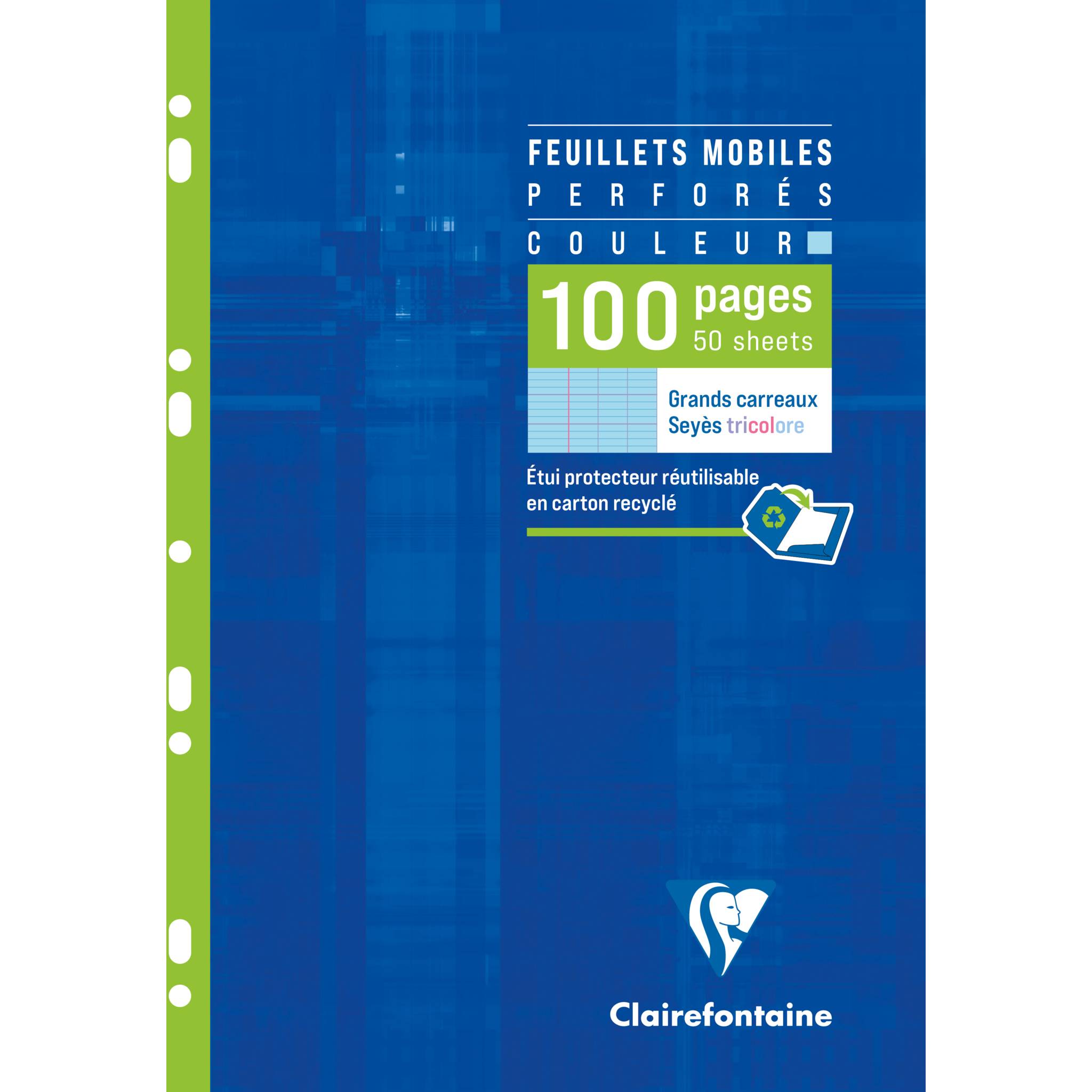 Clairefontaine 10x Farbige Ringbucheinlagen A4 Pack. 50 Blatt franz. Lin. 1741C