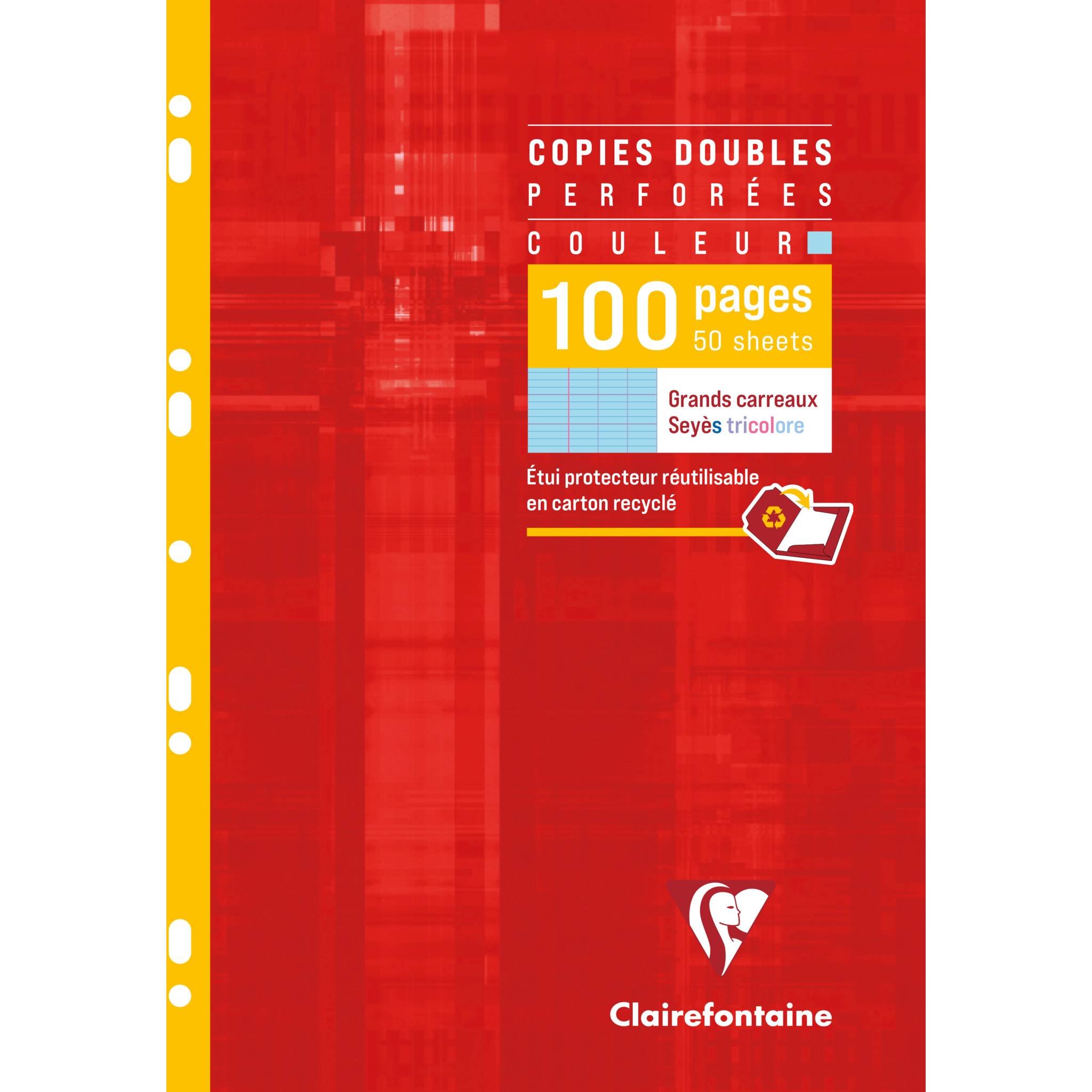 Clairefontaine 10x Farbige Klausurbogen A4 100 Seiten FR Lineatur 4741C