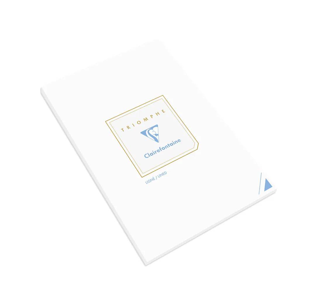 Clairefontaine 10x Block Triomphe A5 90g liniert - Weiß 6124C