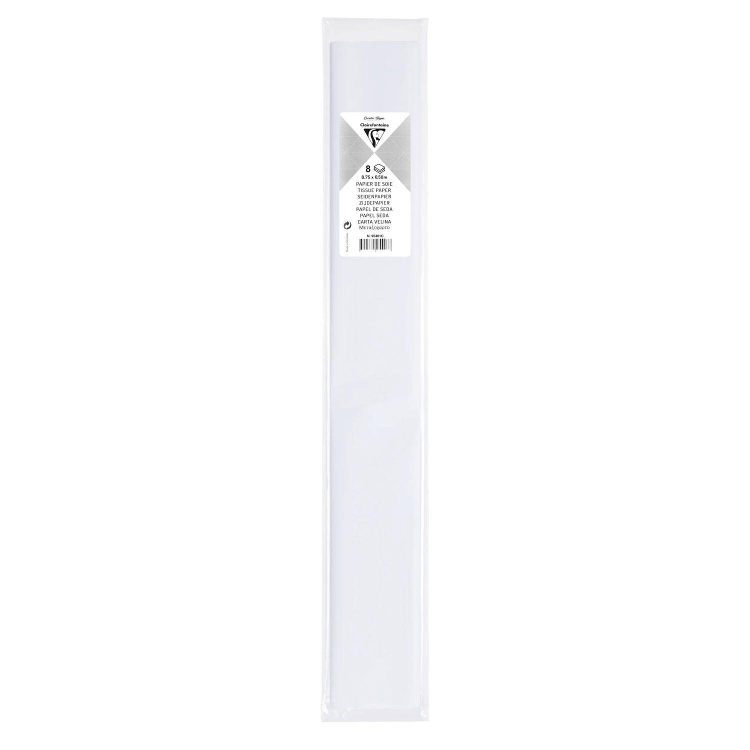 Clairefontaine 10x Seidenpapier, Pkg 8 Bogen 18g im Format 50x75cm Weiß 95401C