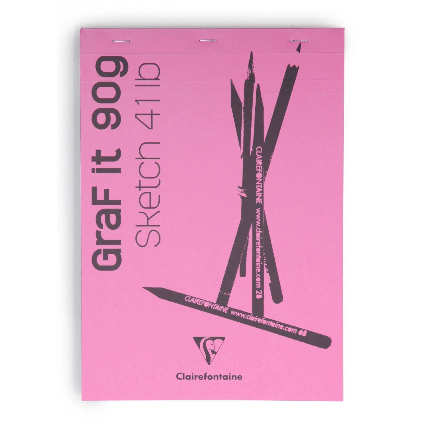 Rosa Clairefontaine-Skizzenblock mit Etikett „Graf it 99