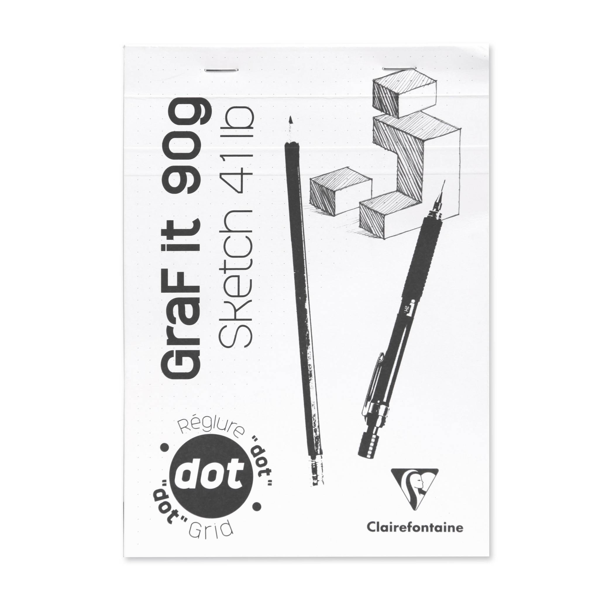 Clairefontaine 5x Skizzenblock GraF'it, DIN A4 , 80 Blatt , DOT-Lin. Weiß 96691C