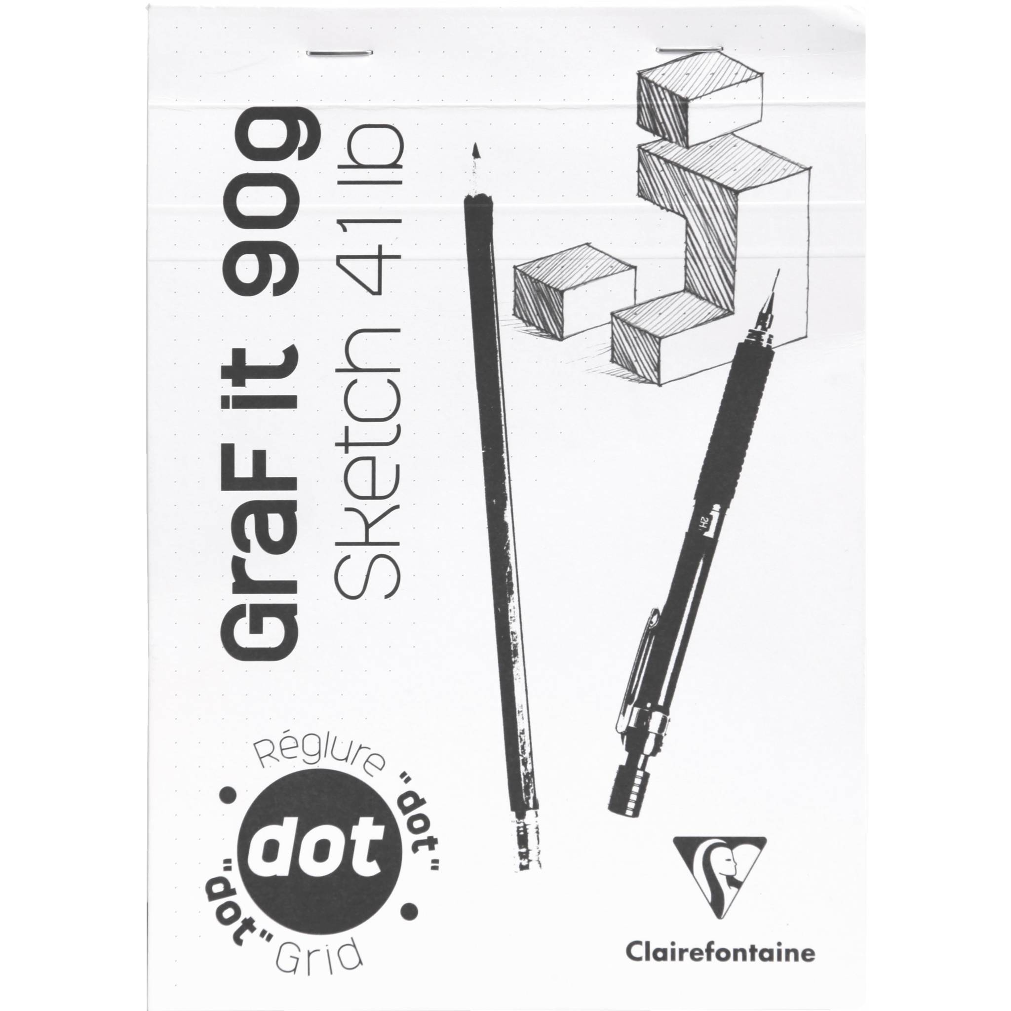 Clairefontaine 10x Skizzenblock GraF'it, DIN A5 80 Blatt , DOT-Lin. Weiß 96694C