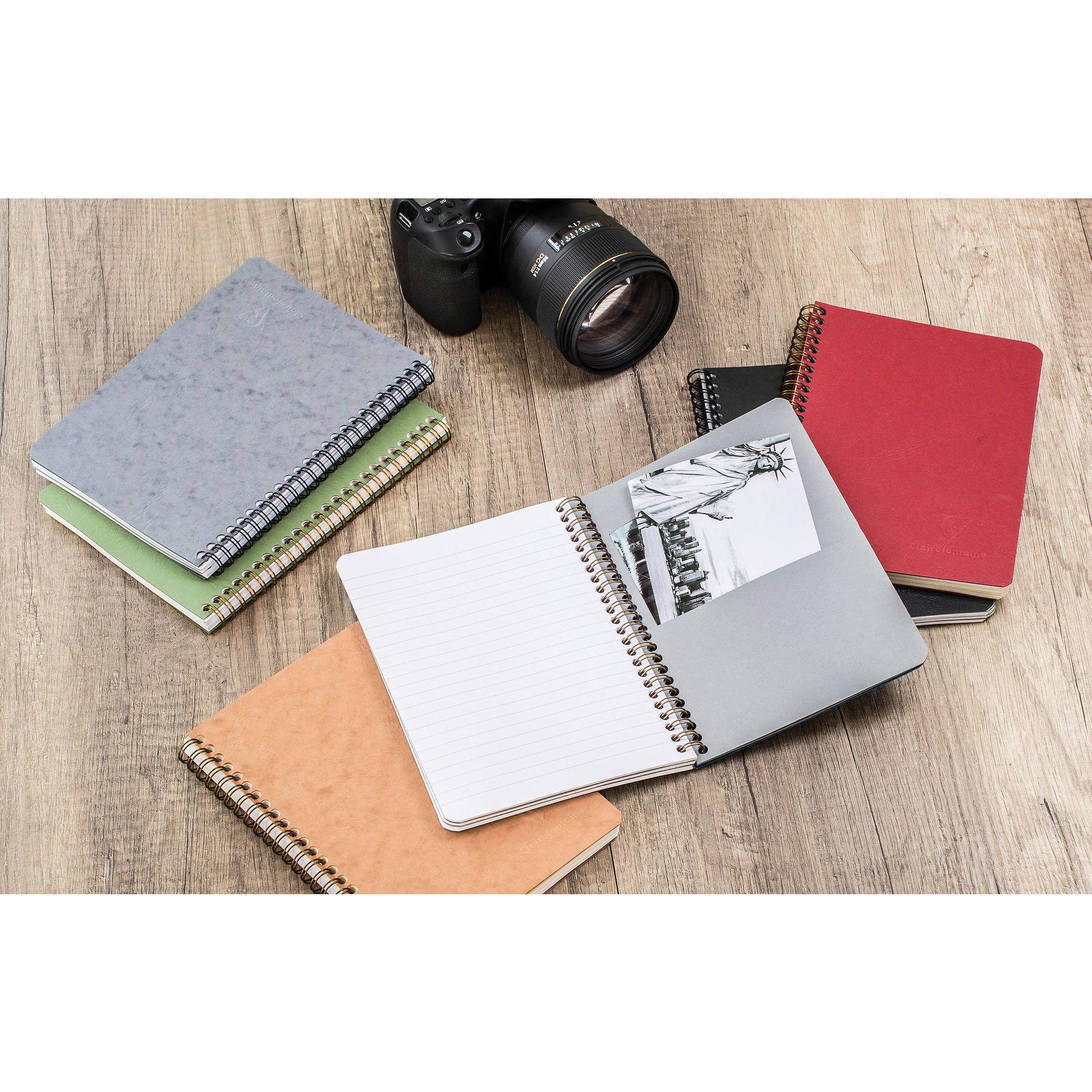 Clairefontaine 5x Spiralbuch Age Bag A5 liniert 60 Blatt - Schwarz 785661C