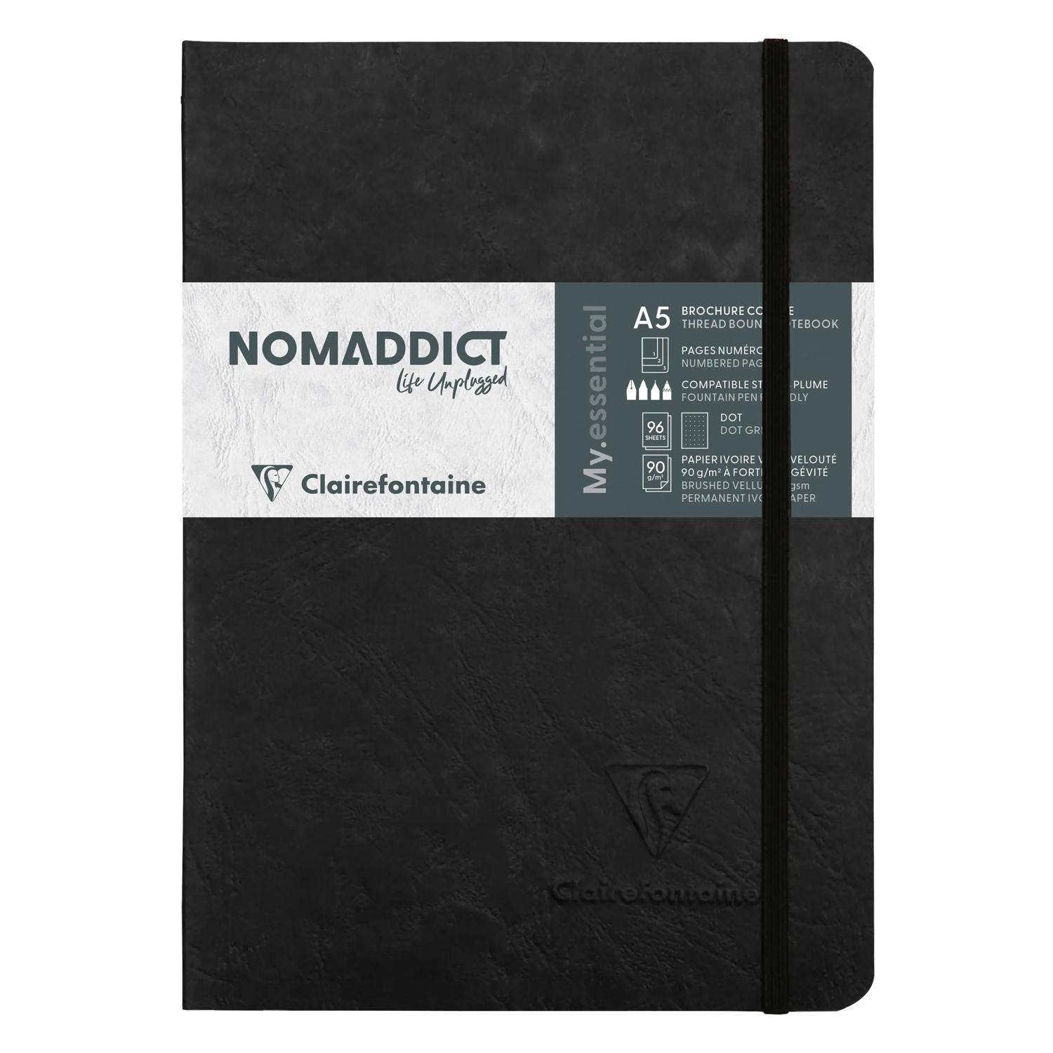 Clairefontaine 5x Notizbuch Age Bag My.Essential A5 96 Blatt Schwarz 793431C
