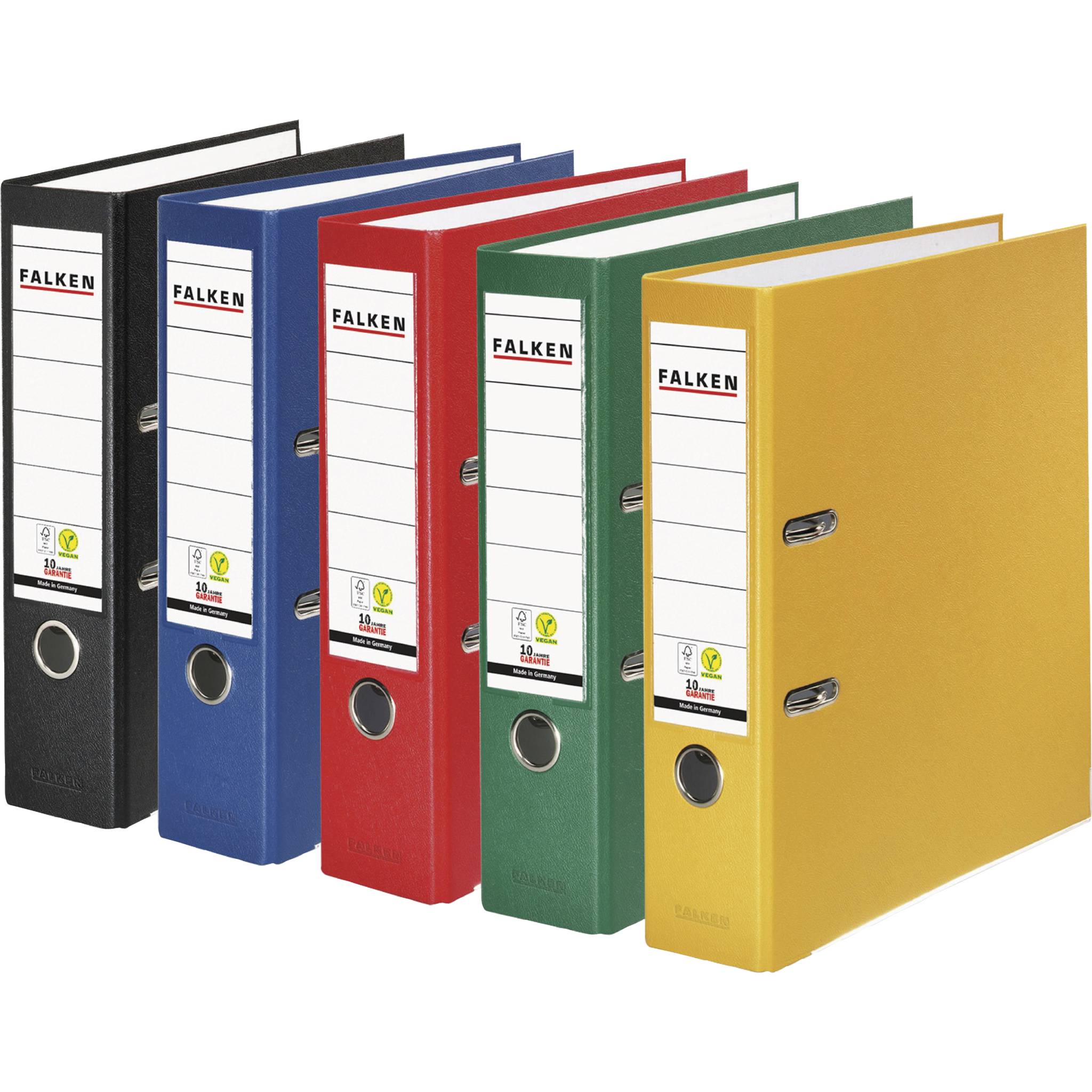 Falken 10x PP-Color-Ordner A4, Rücken 80mm - sortiert - 15035880007F
