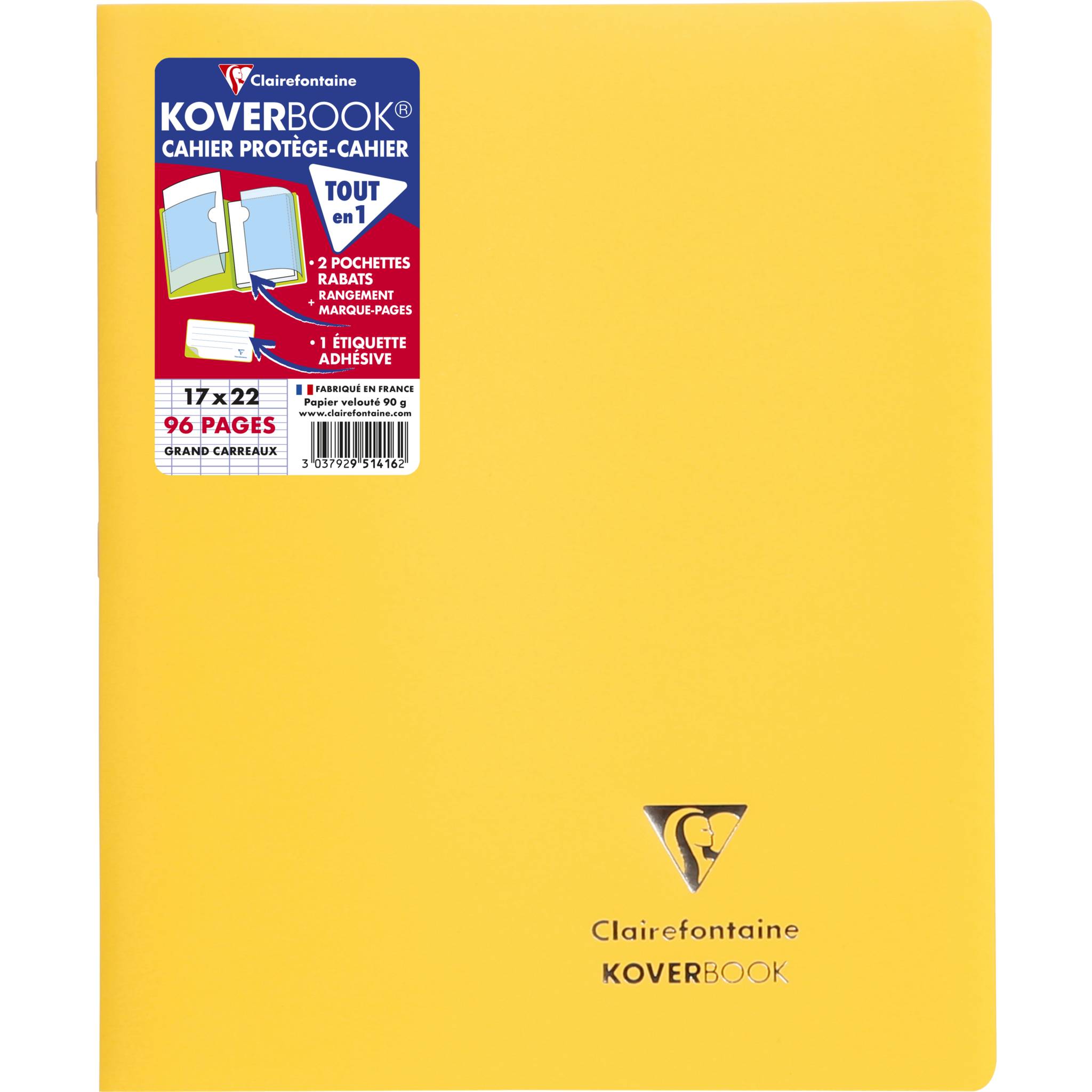 Clairefontaine 951416NRC 10x KB Heft Opak 17X22 48Bl FR-Lin Gelb