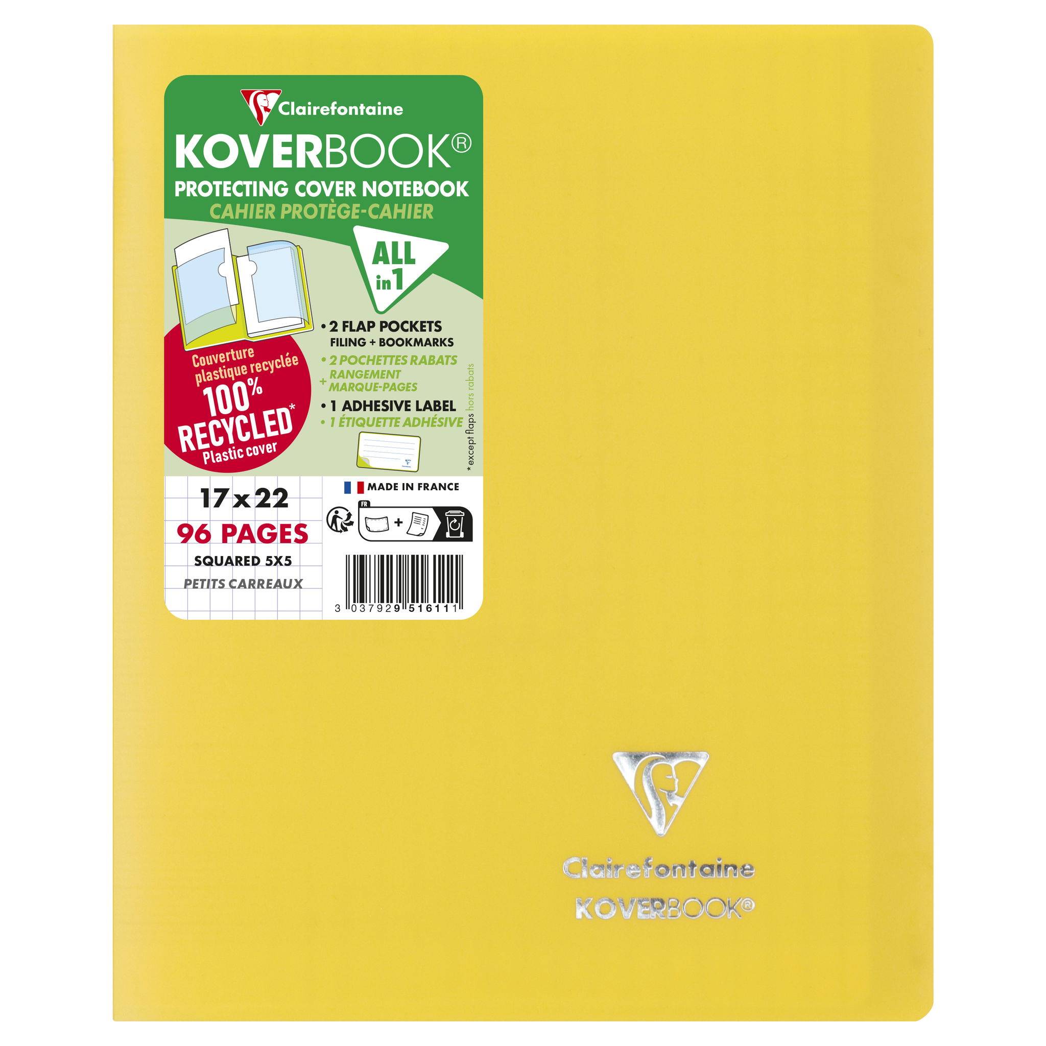 Clairefontaine 951611NRC 40x KoverbookHeftPP 17x22 48Bl ka okap