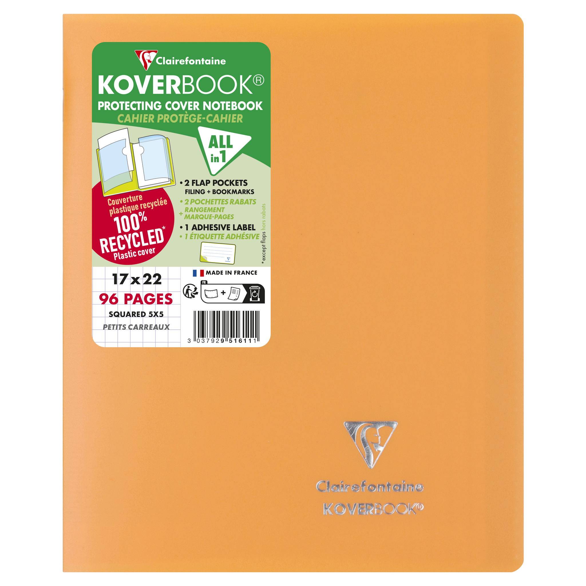 Clairefontaine 951611NRC 40x KoverbookHeftPP 17x22 48Bl ka okap