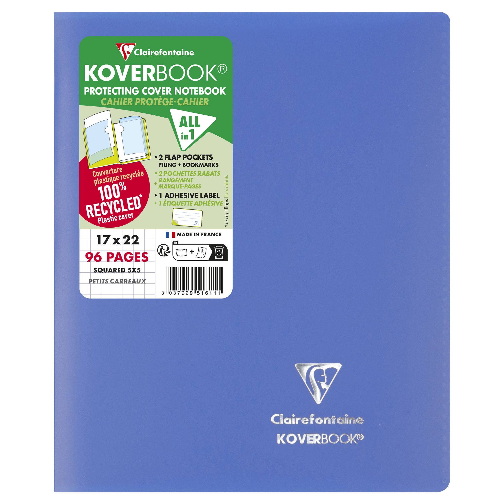 Clairefontaine 951611NRC 40x KoverbookHeftPP 17x22 48Bl ka okap