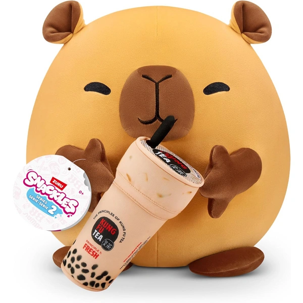 ZURU 77573D - Snackles Capybara Wasserschwein in Braun mit Kung-Fu-Bubble-Tea, Serie 2 - Kuscheltier (35 cm) ZURU 77573D - Snackles Capybara Wasserschwein in Braun mit Kung-Fu-Bubble-Tea, Serie 2 - Kuscheltier (35 cm)