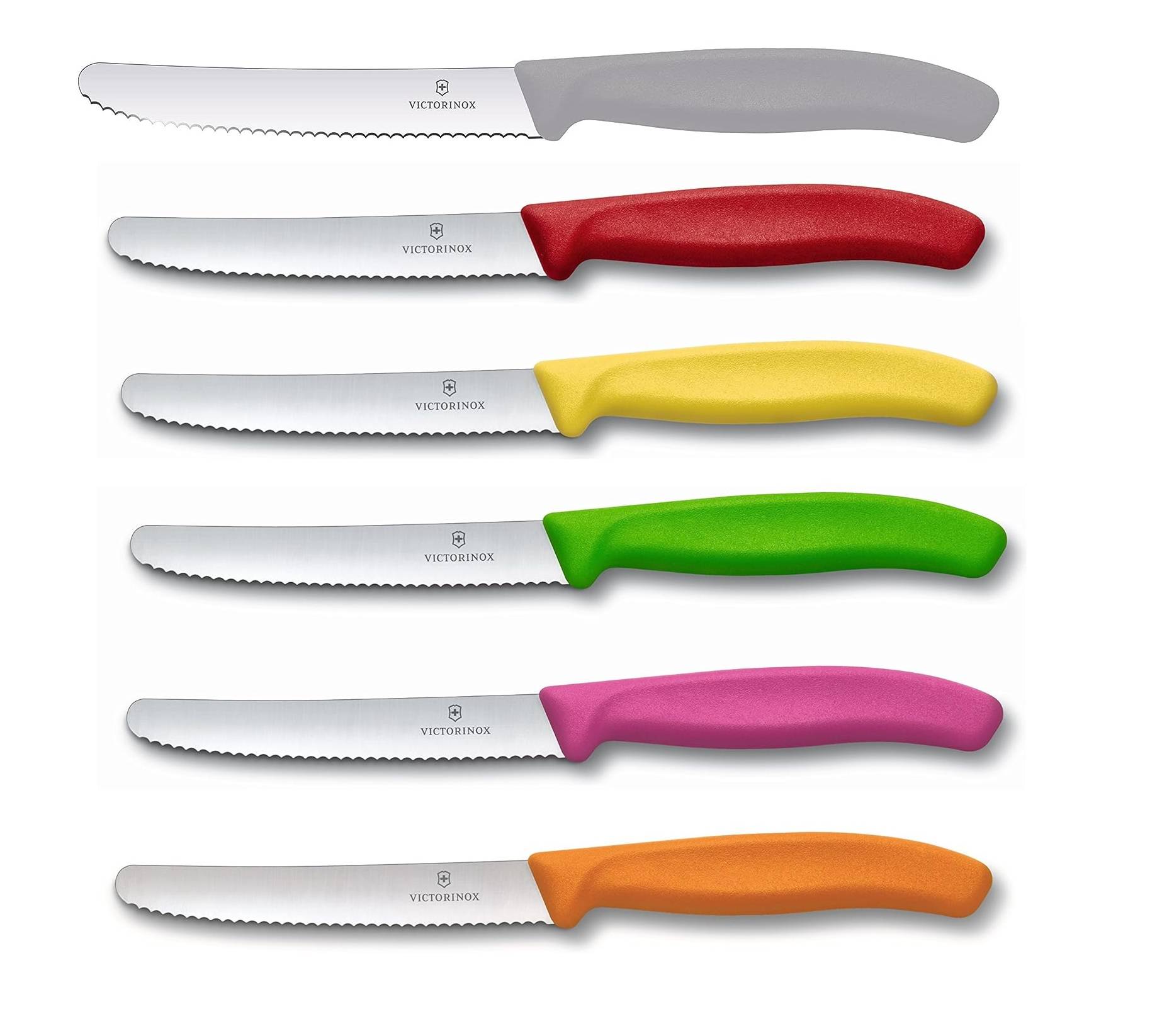 Victorinox | Tafelmesser Set – Swiss Classic | 6-teilig | bunter Mix | ideal für Küche & Tisch | langlebige Qualität | ergonomische Griffe