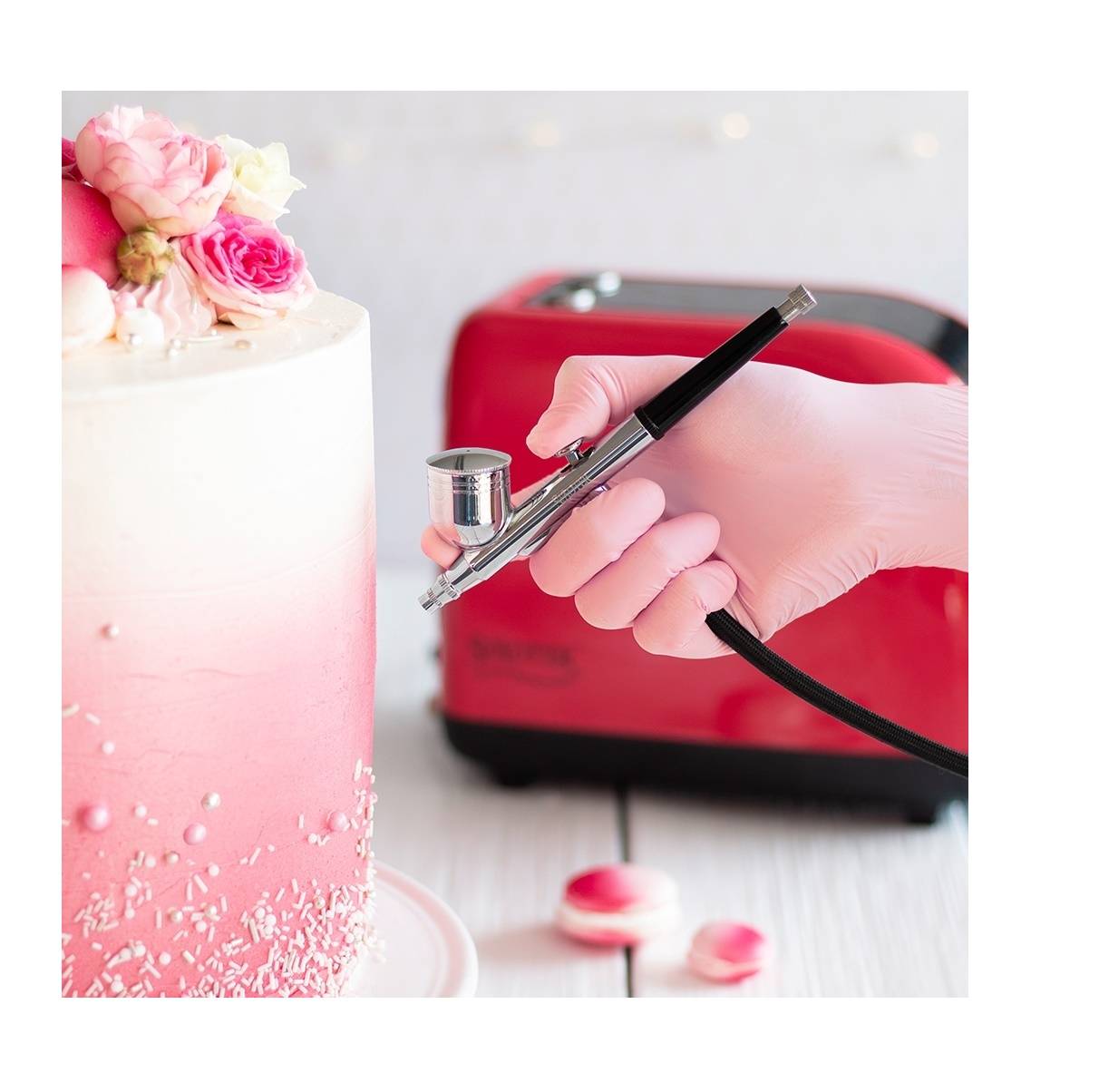 Städter Airbrush-Kompressor Set, Plastik, Pink, 25 x 20.5 x 14 cm