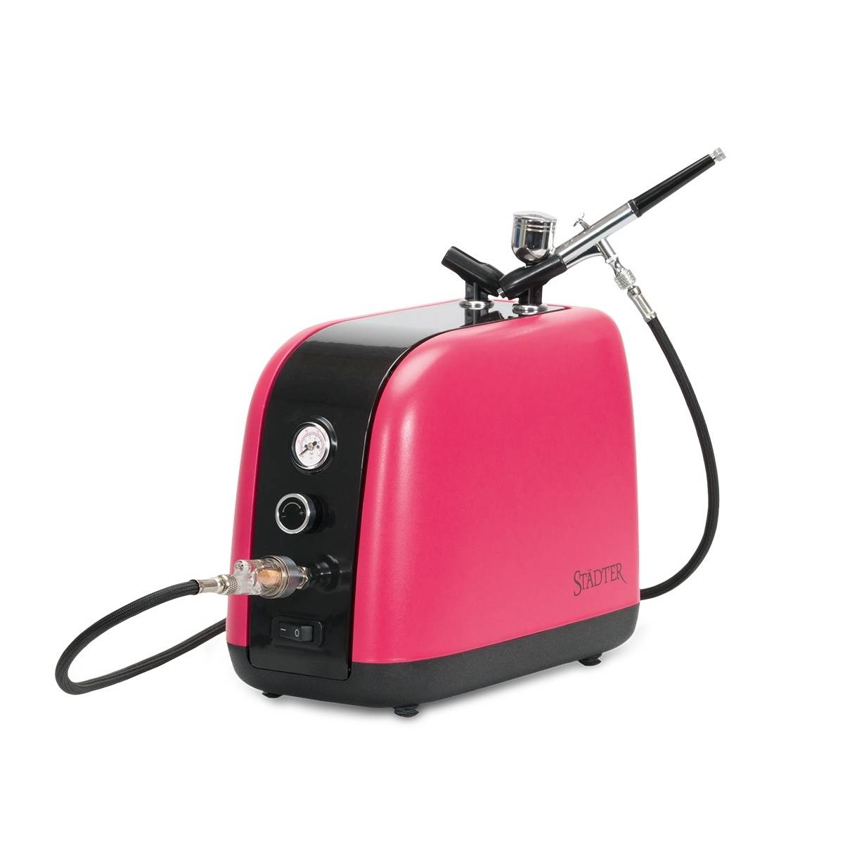 Städter Airbrush-Kompressor Set, Plastik, Pink, 25 x 20.5 x 14 cm