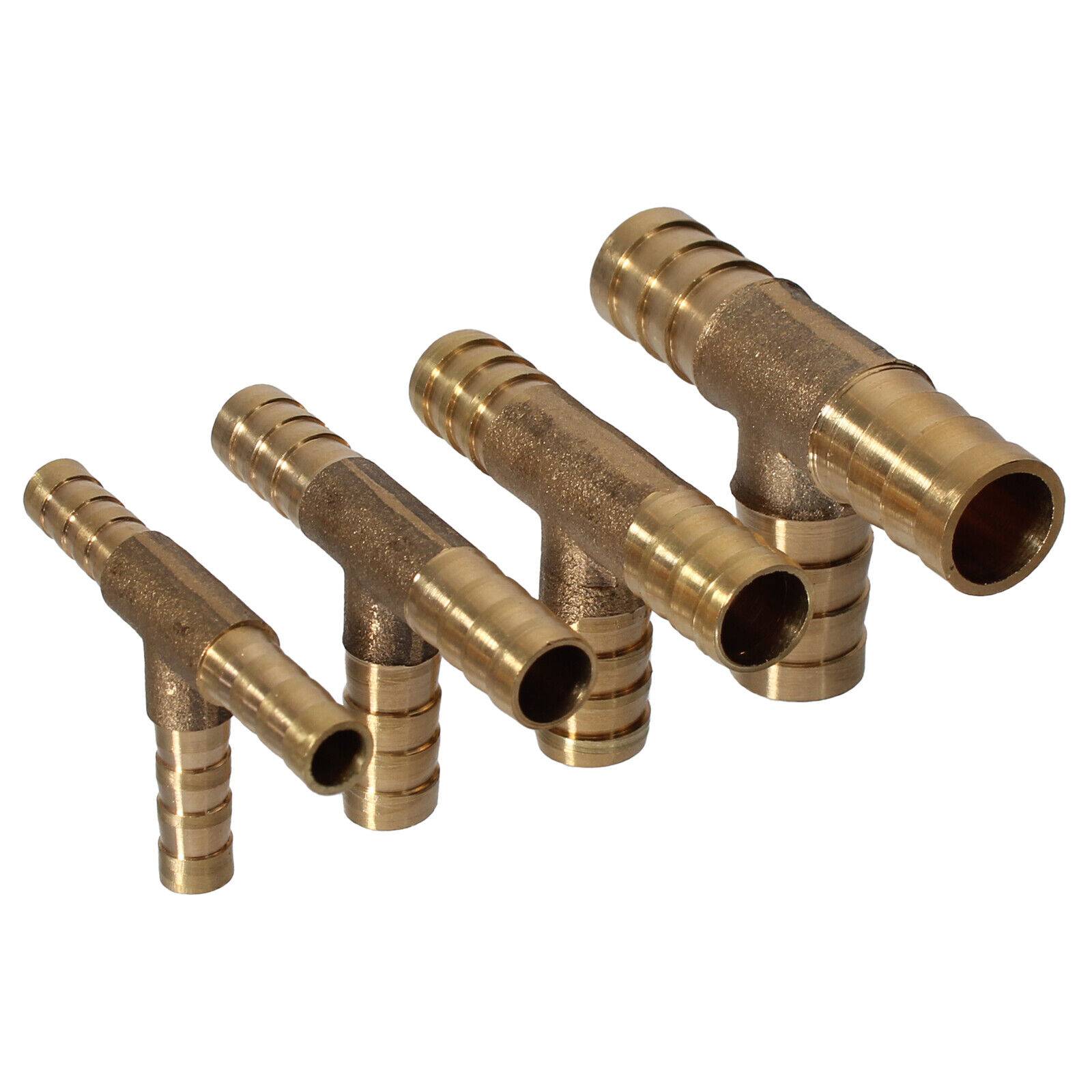 Schlauchverbinder Messing 6-12mm Gerade, Y, T oder L-Verbinder Schlauchstutzen Modell „T“ 8mm