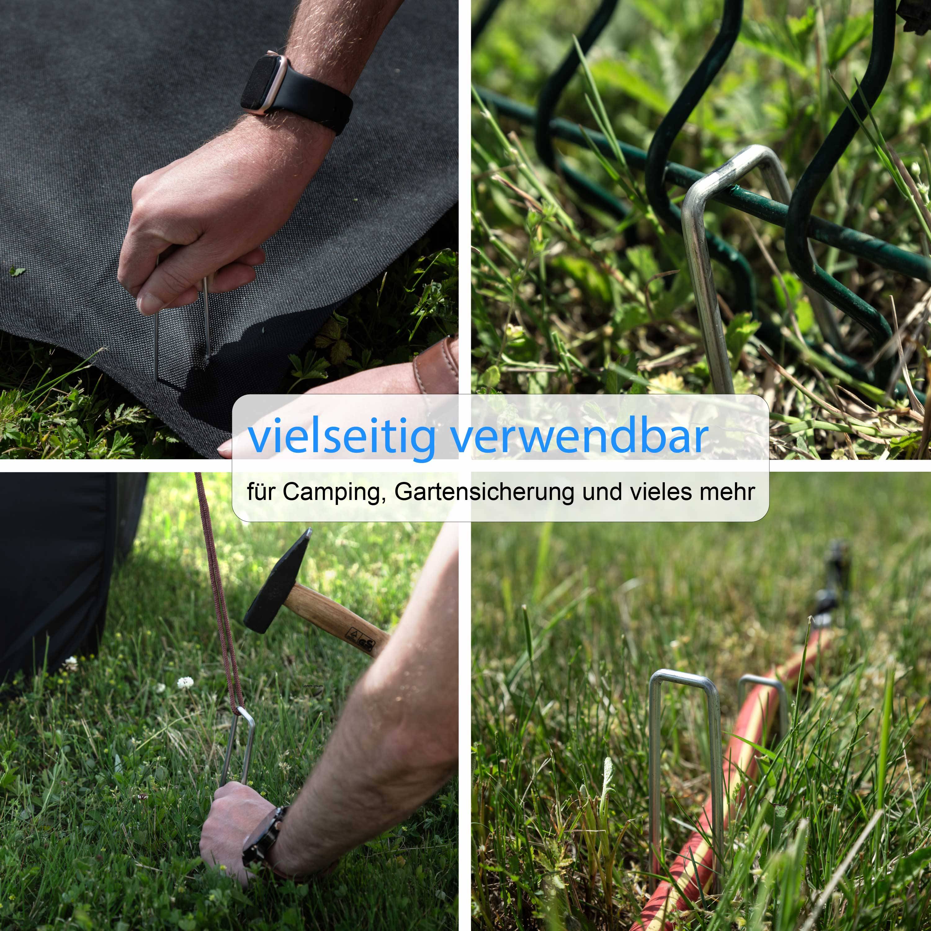 Erdanker Heringe 150x30mm Ø3mm Bodenanker Erdnagel Zeltnagel Anker Unkrautvlies 25 Stück