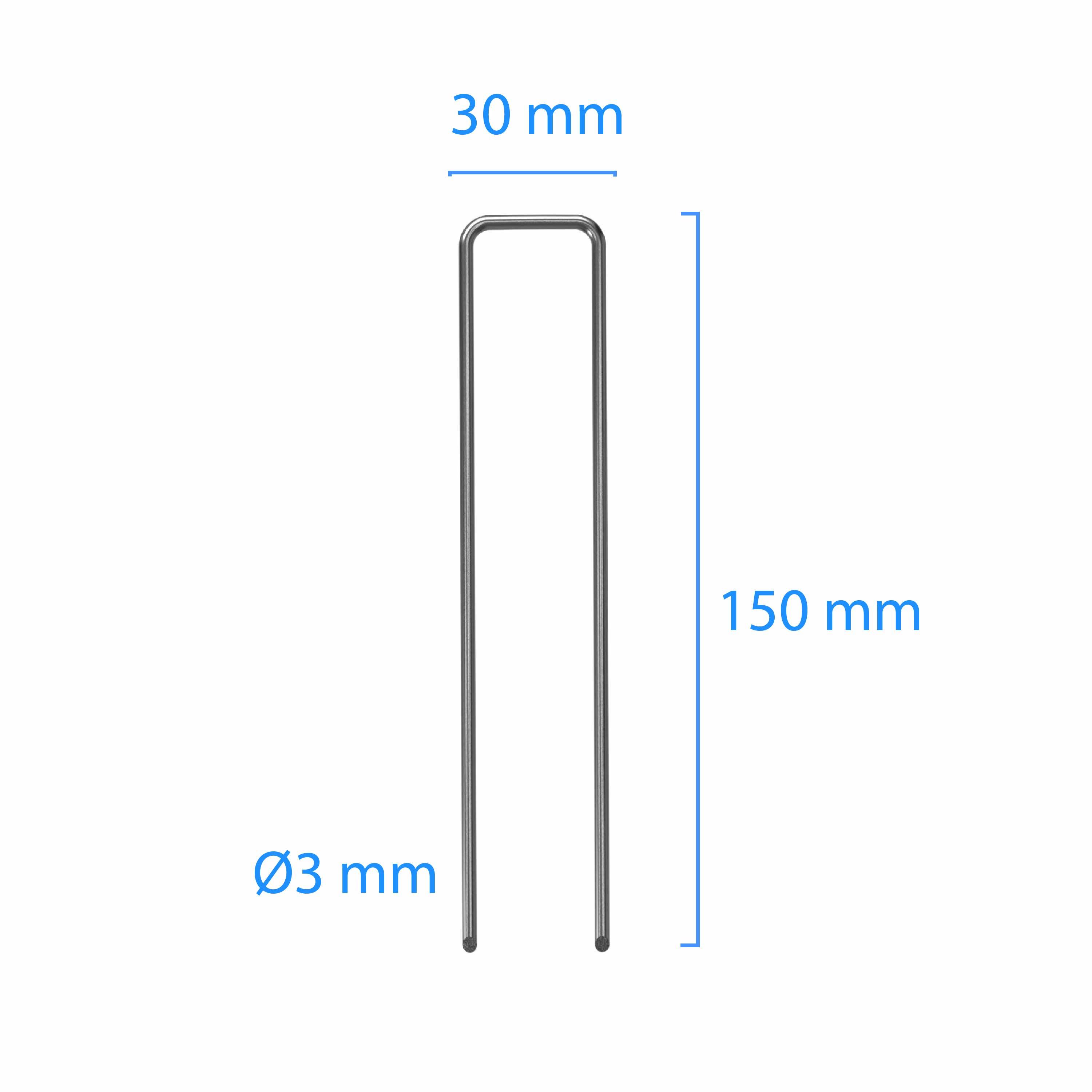 Erdanker Heringe 150x30mm Ø3mm Bodenanker Erdnagel Zeltnagel Anker Unkrautvlies 50 Stück