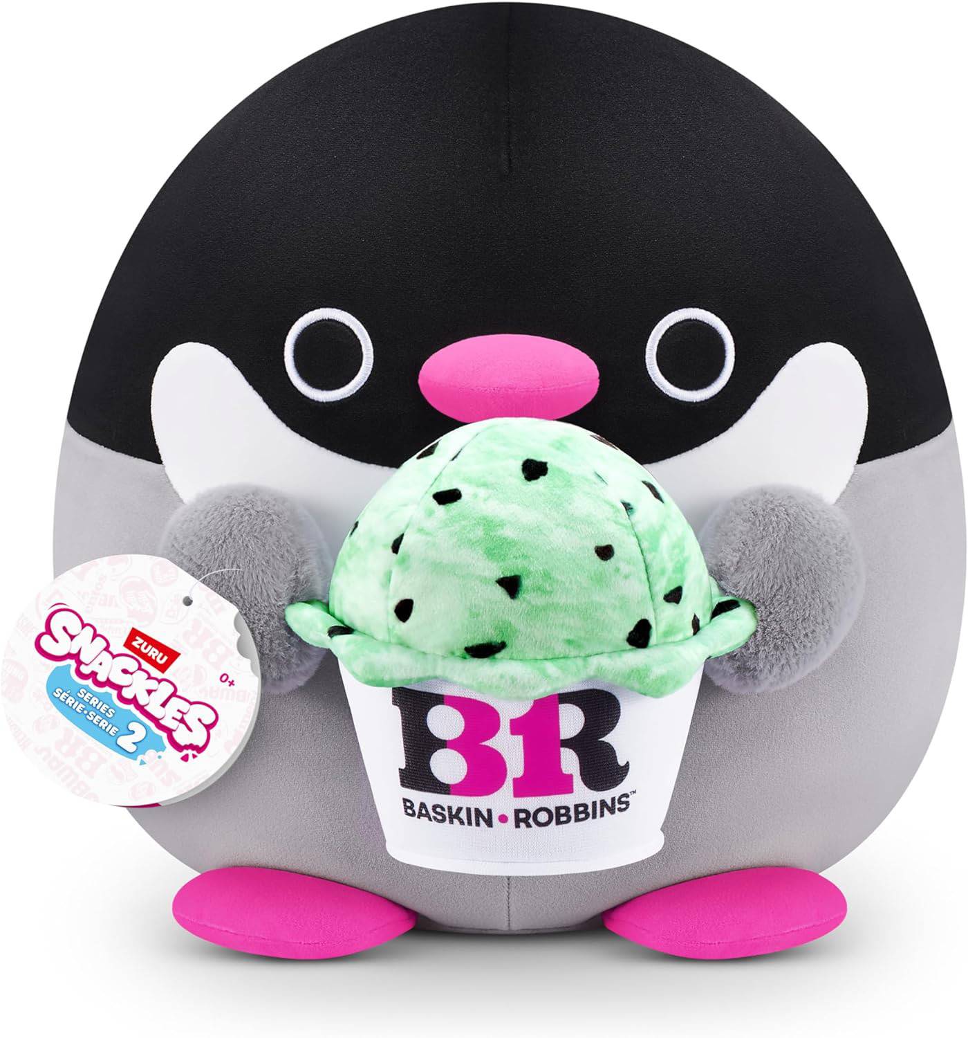 ZURU 77605G - Snackles Pinguin (Baskin Robbin Eis) 20 cm - Serie 2