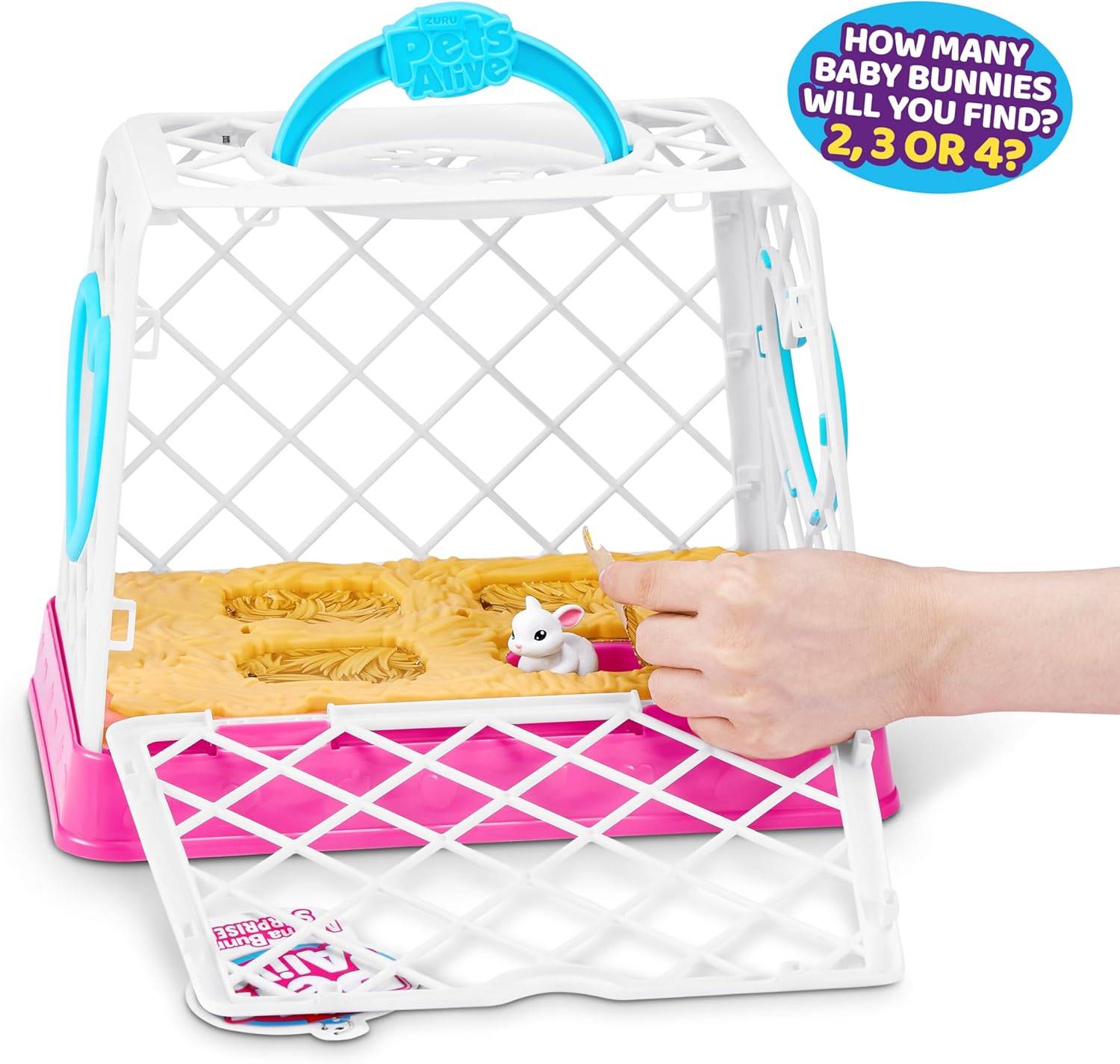 ZURU 9554 - Pets Alive Mama Bunny Surprise Plüsch-Hase in Weiß - Elektronisches Haustier