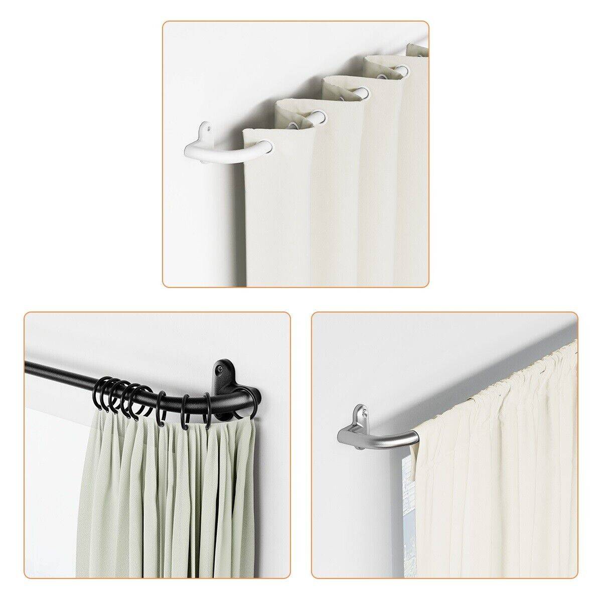 Vorhangstange Gardinenstange Badevorhang Teleskop Teleskopstange ausziehbar Weiß 70-120cm