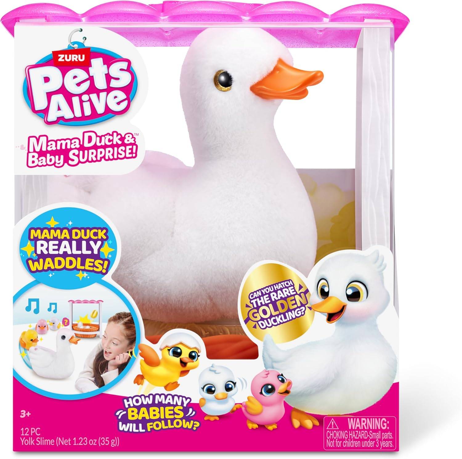 ZURU 9548 - Pets Alive Mama Duck Surprise Plüsch-Ente in Weiß - Elektronisches Haustier