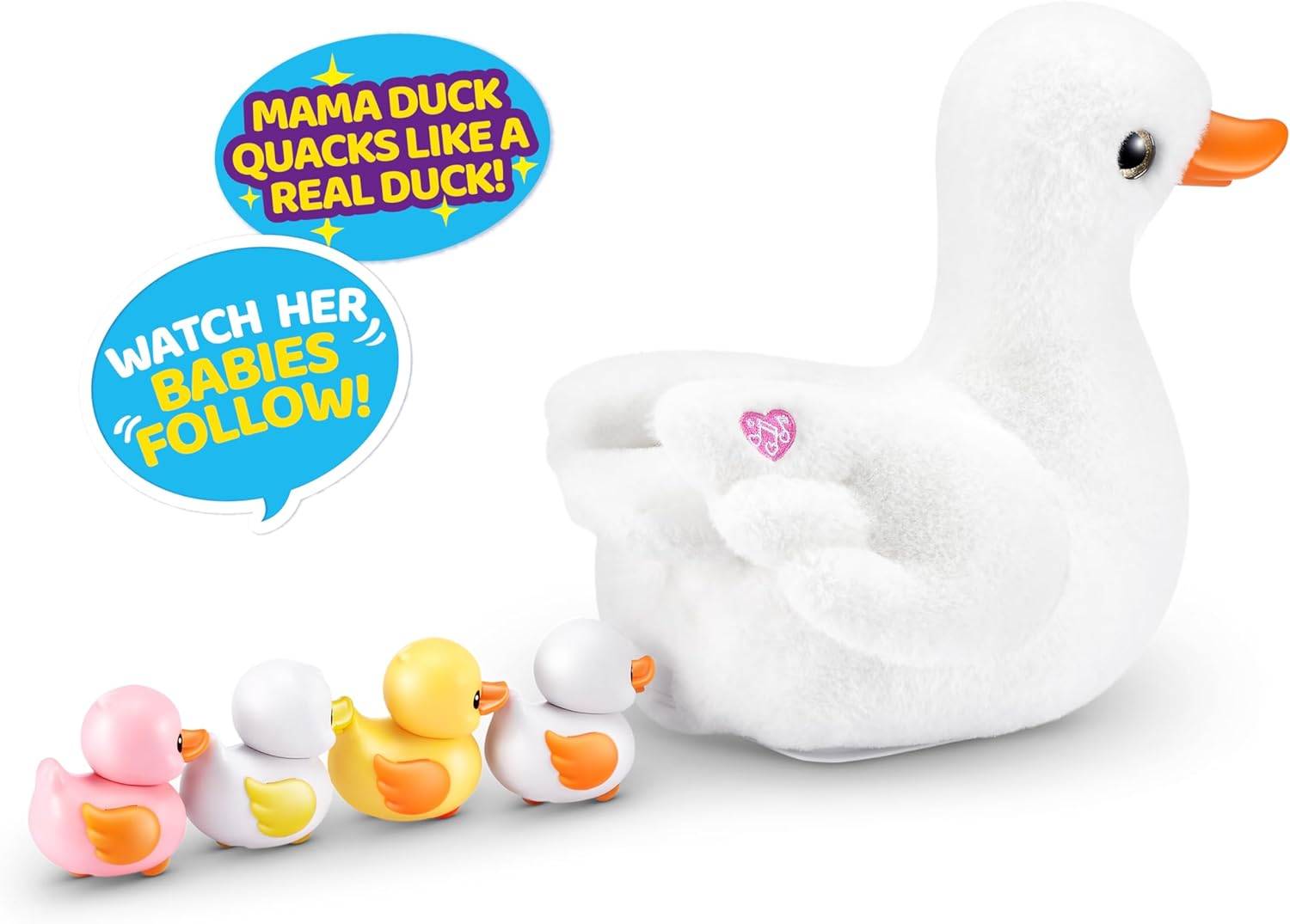 ZURU 9548 - Pets Alive Mama Duck Surprise Plüsch-Ente in Weiß - Elektronisches Haustier