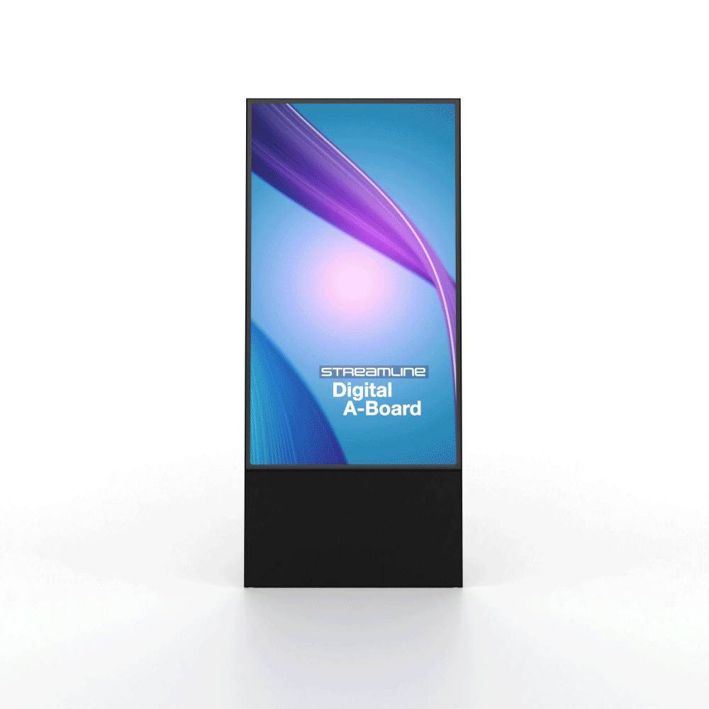 Showdown Displays StreamLine Digitaler Kundenstopper Mit 43" Samsung-Bildschirm Schwarz