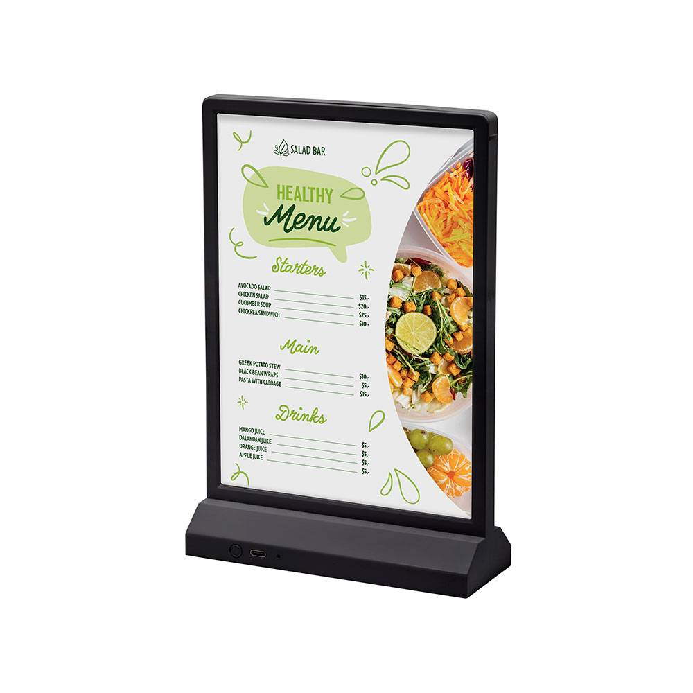 Showdown Displays LED T Aufsteller - A5 Hochformat Schwarz