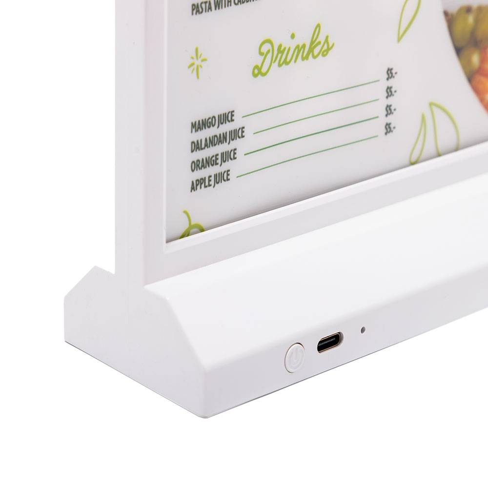 Showdown Displays LED T Aufsteller - A4 1/3 Hochformat Weiß