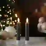 LED Stabkerzen Tafelkerzen Spitzkerzen Echtwachs Rustik Optik H: 14cm grau 2St LED Stabkerzen Tafelkerzen Spitzkerzen Echtwachs Rustik Optik H: 14cm grau 2St