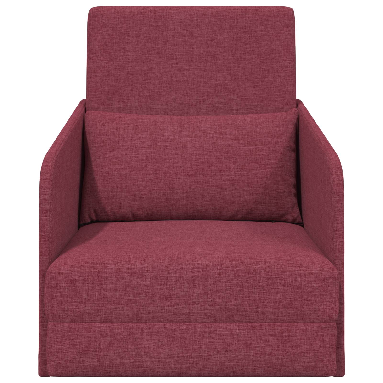 vidaXL Schlafsessel 2-in-1 Weinrot 65x80x83 cm Stoff