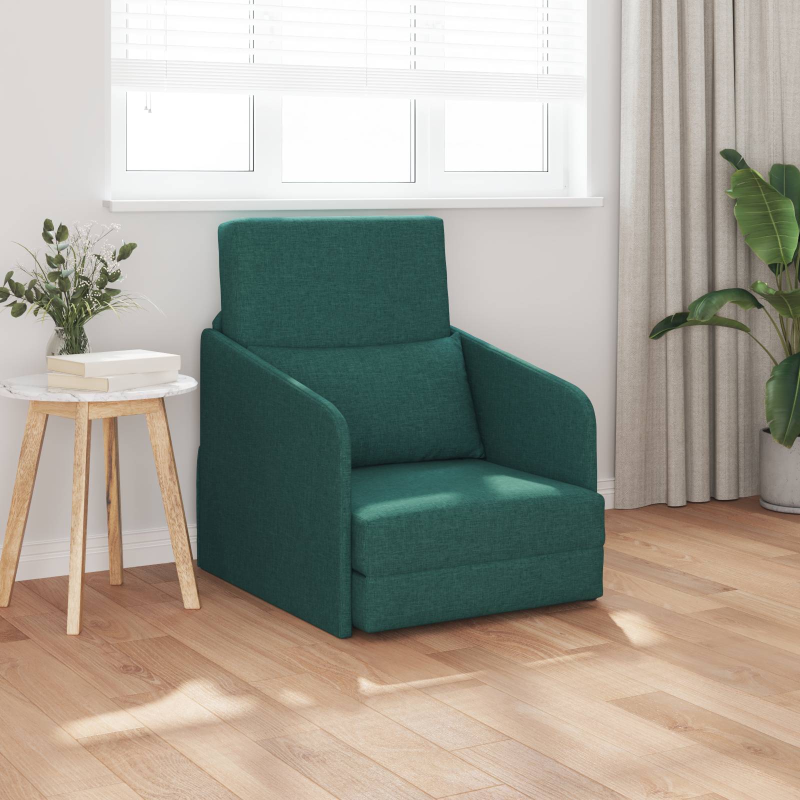 vidaXL Schlafsessel 2-in-1 Dunkelgrün 65x80x83 cm Stoff