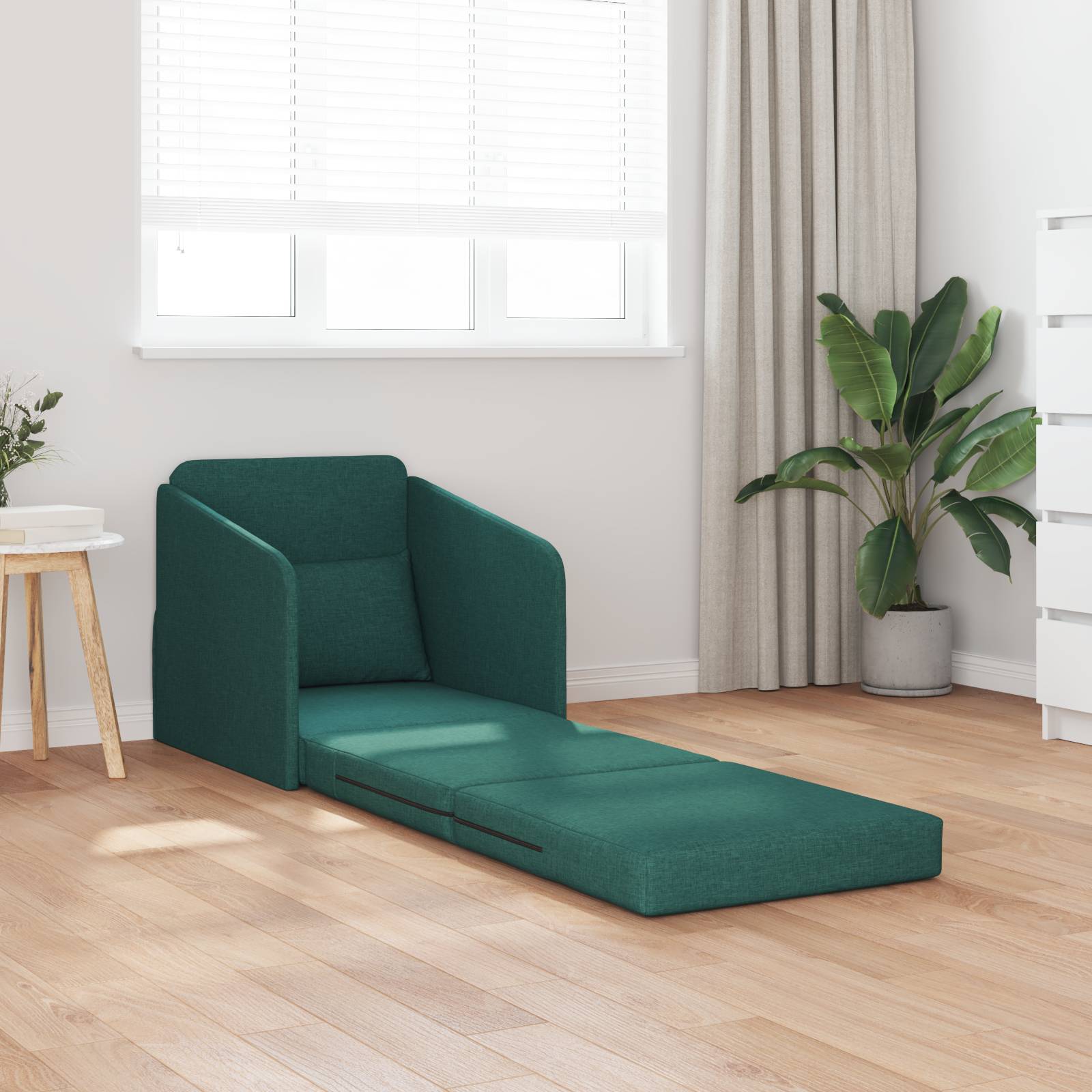vidaXL Schlafsessel 2-in-1 Dunkelgrün 65x80x83 cm Stoff