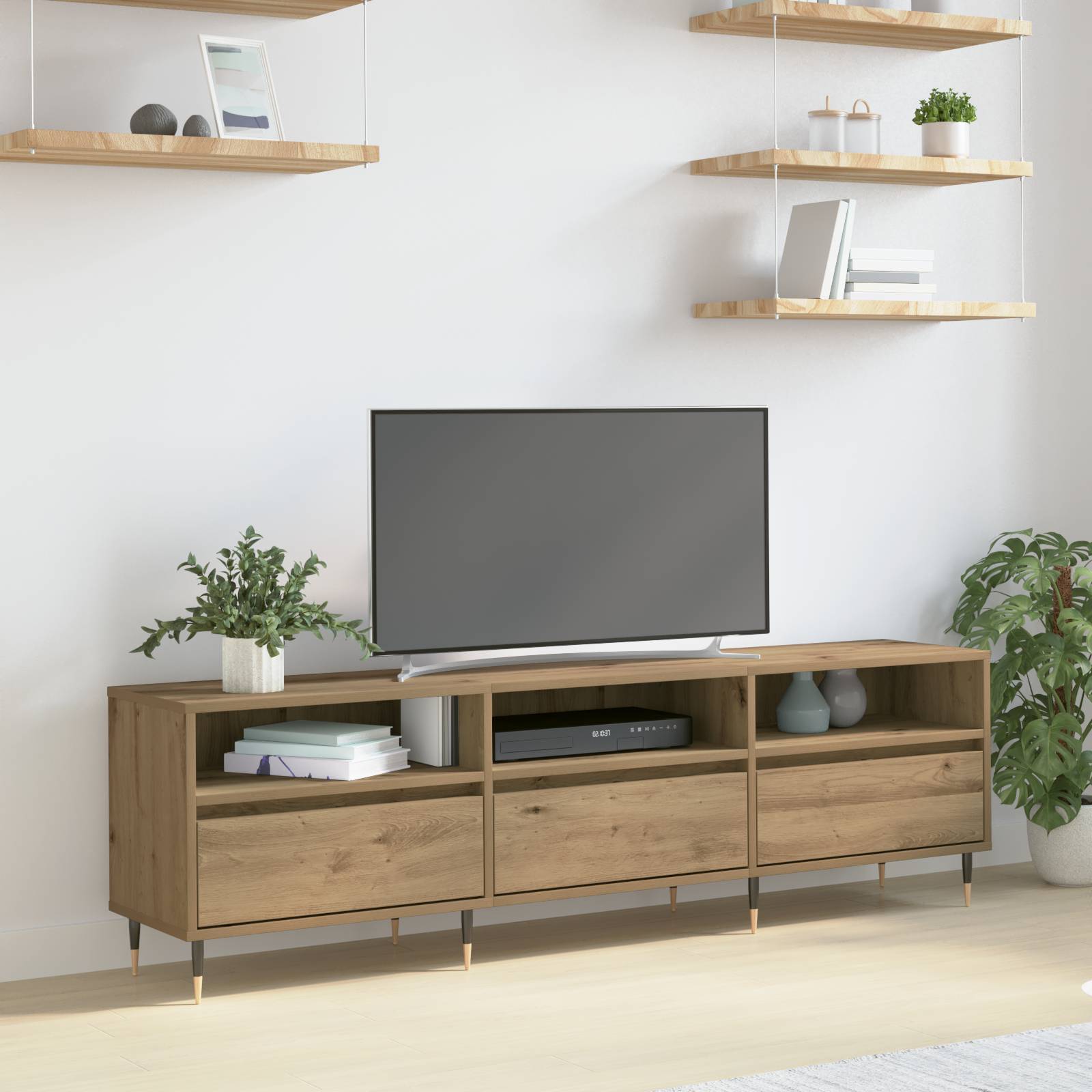 vidaXL TV-Schrank Artisan Eiche 150x30x44,5 cm Holzwerkstoff