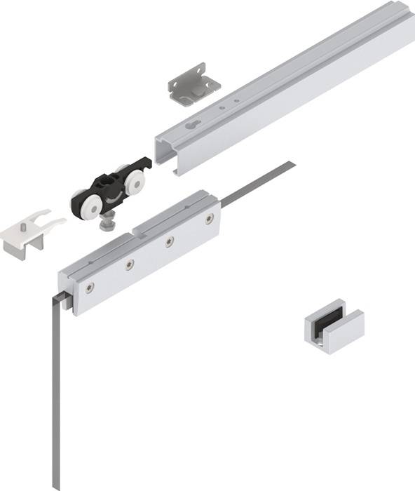 Schiebetürsystem 73 80kg 1700mm EV 1 elox.GLT 8/10mm Kompletts.