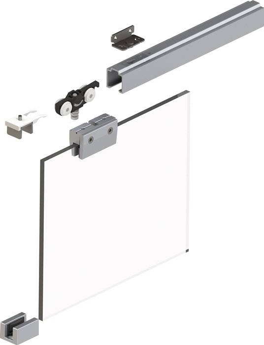 Schiebetürsystem 73 50kg 1300mm EV1 elox.500-700mm Dm.Kompletts.