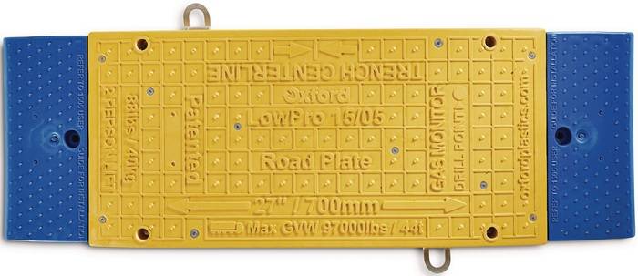 Grabenbrücke LowPro® 15/05 Road Plate gelb-blau L.1500mm B.500mm 44 t G.40kg