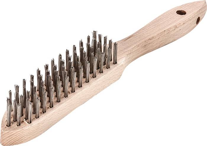 Handbürste L.290mm 0,35mm Stahldraht Besatz-L.140mm 5rhg.12 LESSMANN