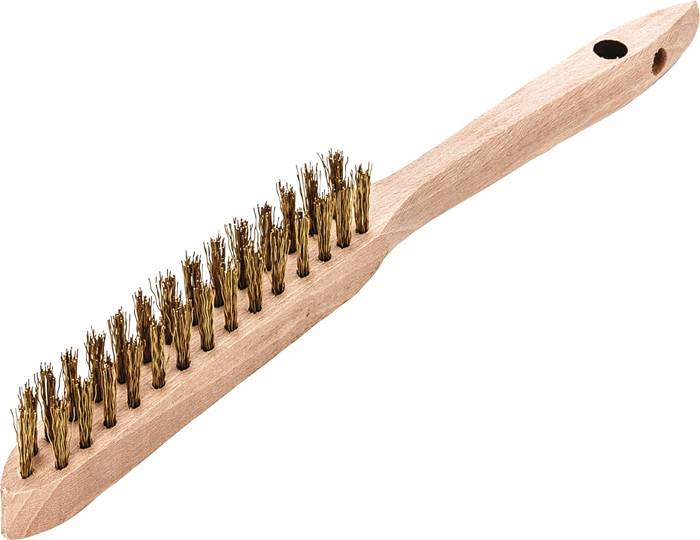 Handbürste L.290mm 0,35mm Messingdraht Besatz-L.140mm 2rhg.12 LESSMANN