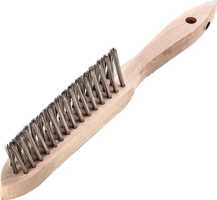 Kehlnahtbürste L.290mm 0,35mm rostfr.Draht Besatz-L.135mm 3-reihig 12 LESSMANN