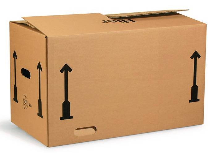 Faltkarton Wellpappe zweiwellig L650xB350xH370mm braun TRANSPAK