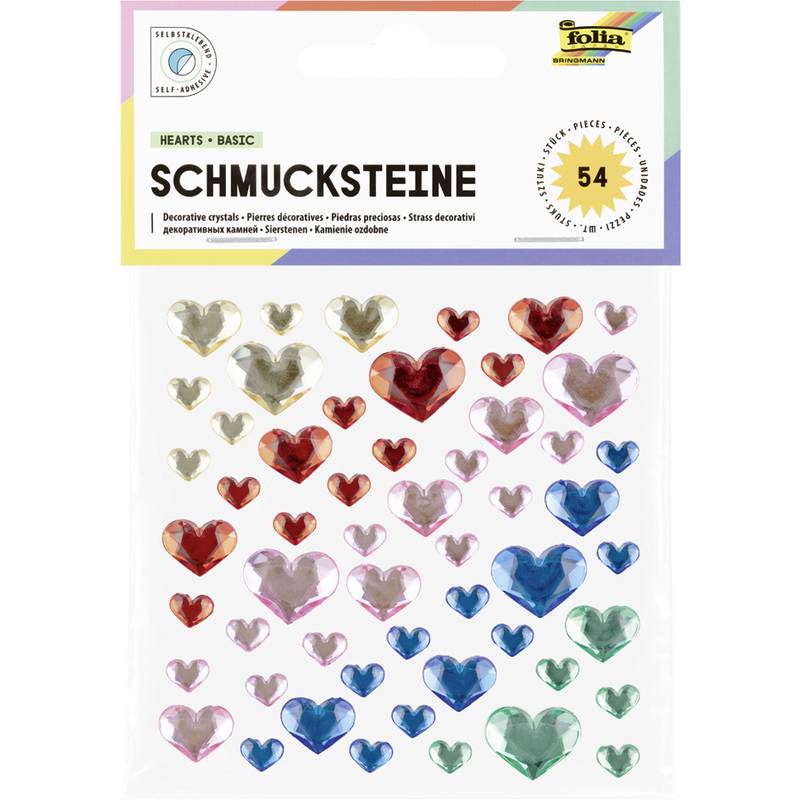 folia Schmucksteine HEARTS BASIC, selbstklebend