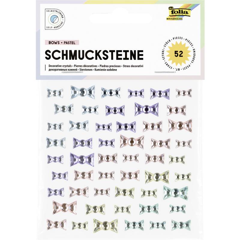 folia Schmucksteine BOWS PASTEL, selbstklebend